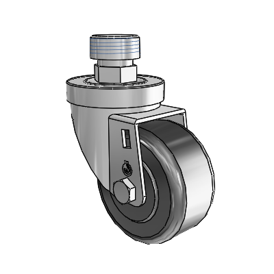 30 Series Pipe Thread Stem Zinc Swivel Caster with 3 x 1.5 Phenolic Wheel