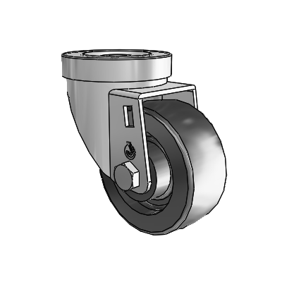 30 Series Hollow Kingpin Zinc Swivel Caster with 3 x 1.25 Polyolefin Wheel