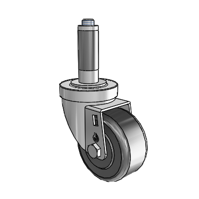 30 Series Expanding Adapter Zinc Swivel Caster with 3 x 1.5 Phenolic Wheel