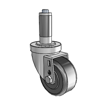30 Series Expanding Adapter Zinc Swivel Caster with 3 x 1.5 Phenolic Wheel