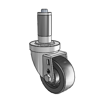 30 Series Expanding Adapter Zinc Swivel Caster with 3 x 1.25 Polyolefin Wheel