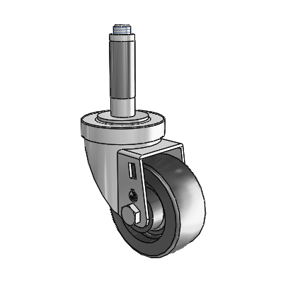30 Series Expanding Adapter Zinc Swivel Caster with 3 x 1.25 Polyolefin Wheel
