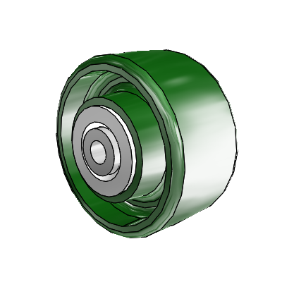 Cast Iron Enameled Cast Iron 3 x 1.5 Wheel with Delrin Bearing