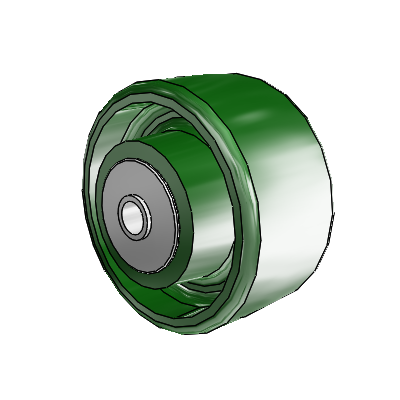 Cast Iron Enameled Cast Iron 3 x 1.5 Wheel with PPBB Bearing