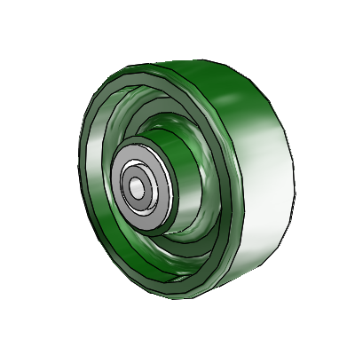 Cast Iron Enameled Cast Iron 4 x 1.5 Wheel with Delrin Bearing