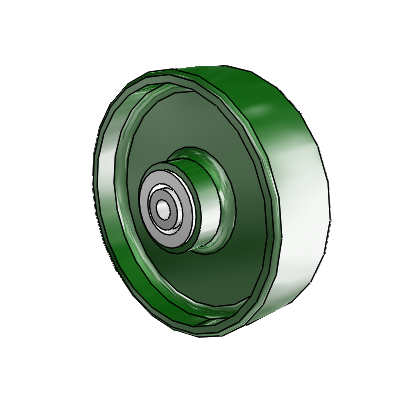 Cast Iron Enameled Cast Iron 5 x 1.5 Wheel with Delrin Bearing