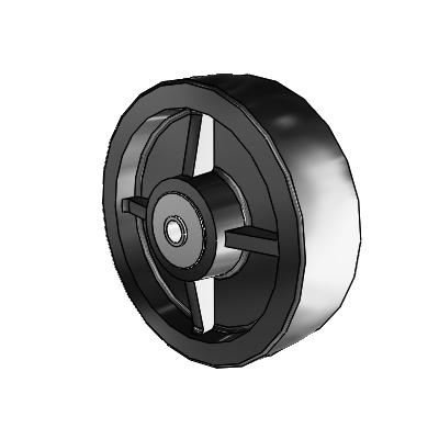 Polyolefin 5 x 1.5 Wheel with Pedestal Precision Ball Bearing