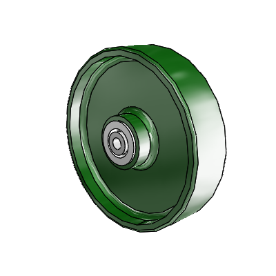 Cast Iron Enameled Cast Iron 6 x 1.5 Wheel with Delrin Bearing