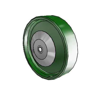 Cast Iron Enameled Cast Iron 6 x 1.5 Wheel with Delrin Bearing