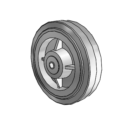 Performa Rubber Flat Gray Tread Polyolefin 6 x 1.5 Wheel with PPBB Bearing