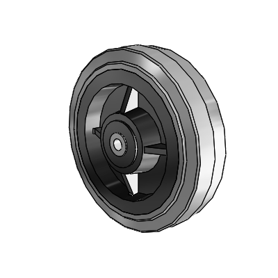 Performa Conductive Rubber Wheels Flat Grey Tread Polyolefin 6 x 1.5 with Roller Bearing