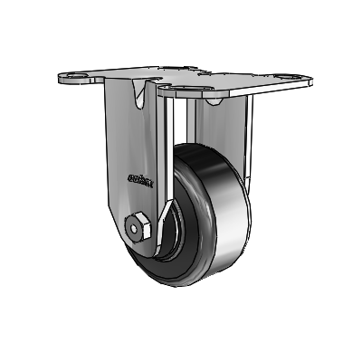 3 Series Casters Top Plate Rigid Zinc with 3 x 1.5 Black Phenolic Wheel