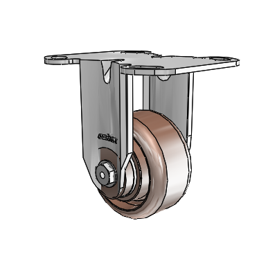 3 Series Casters Top Plate Rigid Zinc with 3 x 1.5 Brown Thermo Wheel