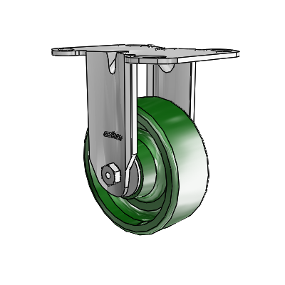 3 Series Casters Top Plate Rigid Zinc with 4 x 1.5 Green Cast Iron Wheel