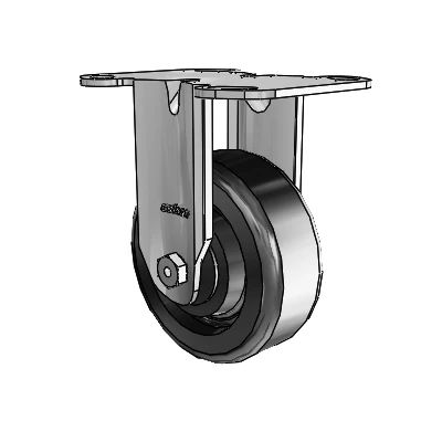 3 Series Casters Top Plate Rigid Zinc with 4 x 1.5 Black Phenolic Wheel