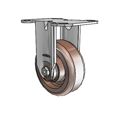 3 Series Casters Top Plate Rigid Zinc with 4 x 1.5 Brown Thermo Wheel