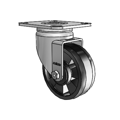 3 Series Casters Top Plate Swivel Zinc with 4 x 1.5 Black Maxim Wheel