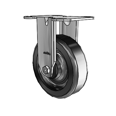 3 Series Casters Top Plate Rigid Zinc with 5 x 1.5 Black Phenolic Wheel
