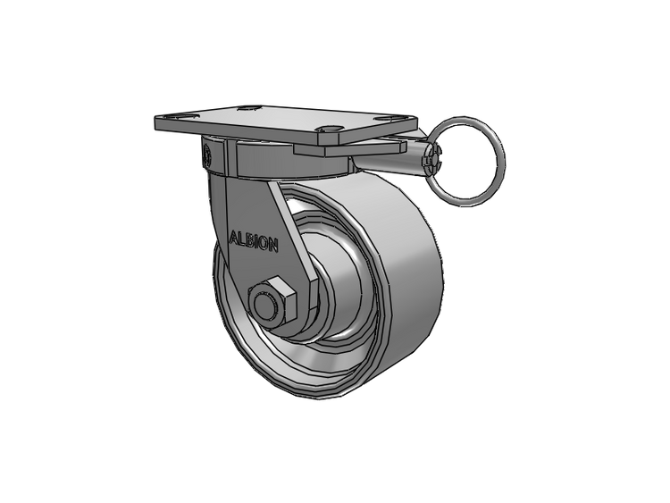 310 Series Top Plate Swivel Caster with 6 x 3 Grey Enamel CA - Cast Iron Wheel