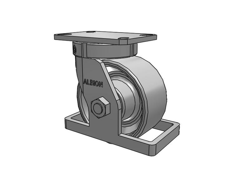 310 Series Top Plate Swivel Caster with 6 x 3 Grey Enamel CA - Cast Iron Wheel