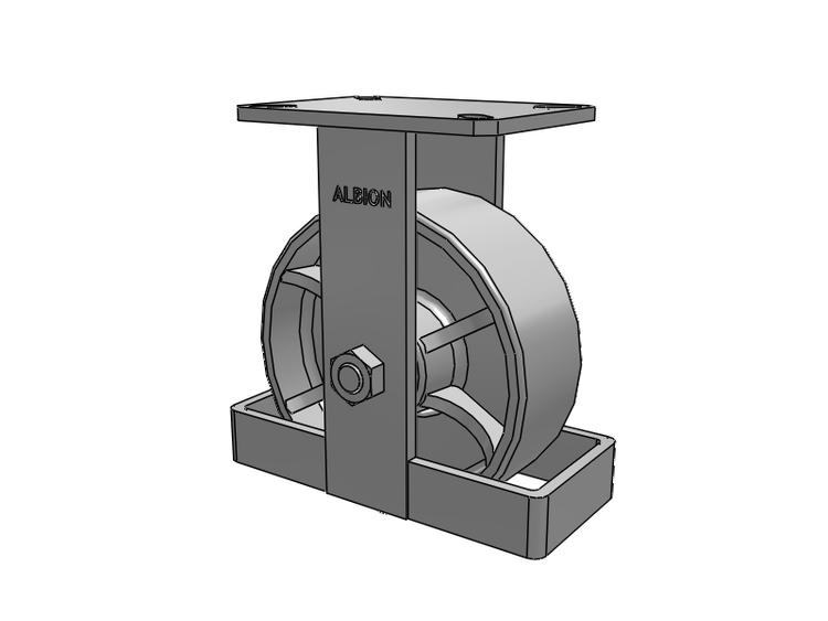 Roulette rigide à plaque supérieure de la série 310 avec roue en fonte émaillée grise 8 x 3 CA