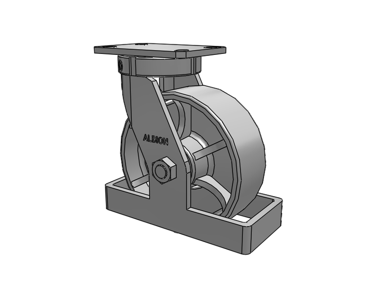 310 Series Top Plate Swivel Caster with 8 x 3 Grey Enamel CA - Cast Iron Wheel