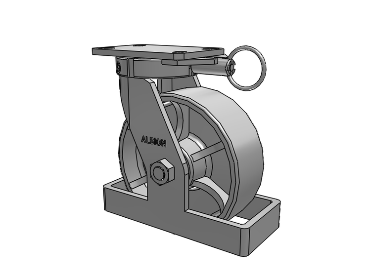 310 Series Top Plate Swivel Caster with 8 x 3 Grey Enamel CA - Cast Iron Wheel
