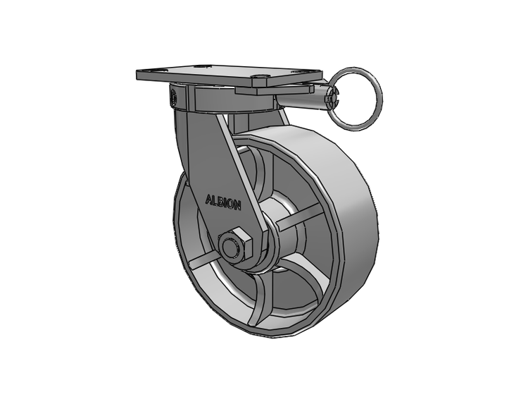 310 Series Top Plate Swivel Caster with 8 x 3 Grey Enamel CA - Cast Iron Wheel