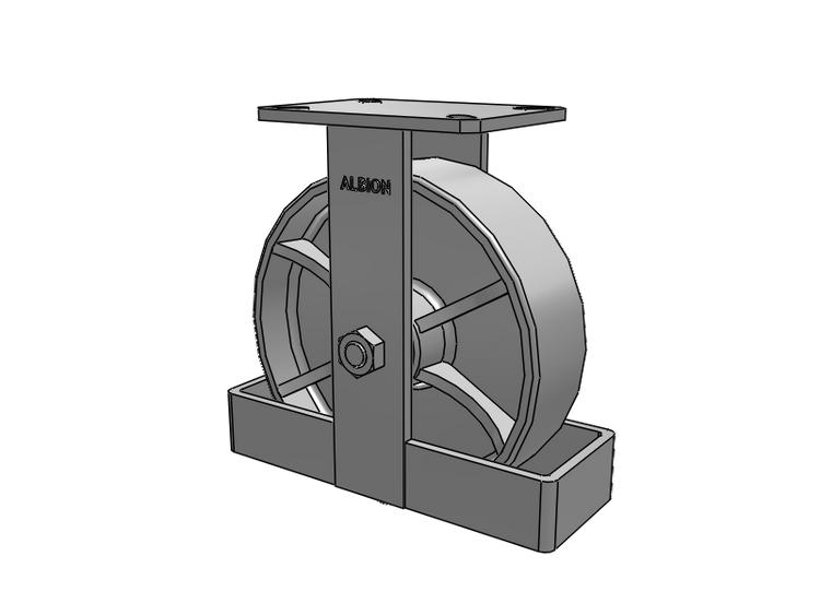 Roulette rigide à plaque supérieure de la série 310 avec roue en fonte émaillée grise 10 x 3 CA