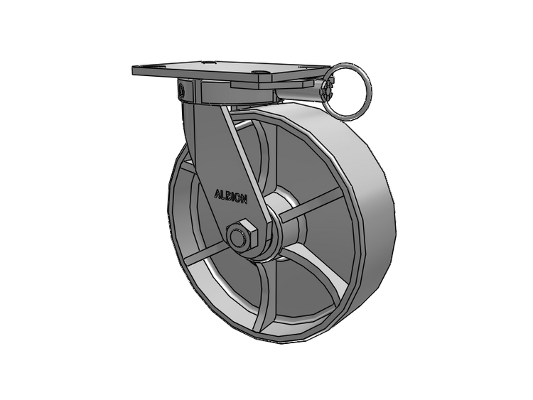 Roulette pivotante à plaque supérieure de la série 310 avec roue en fonte émaillée grise 10 x 3 CA
