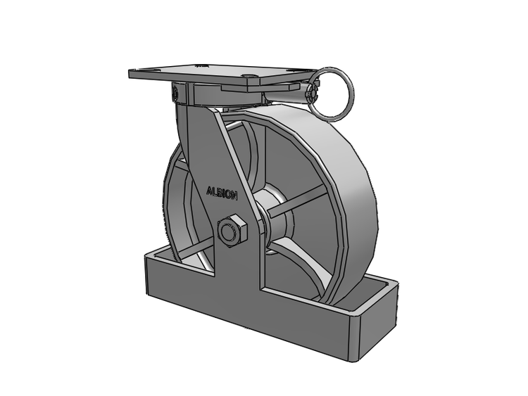 310 Series Top Plate Swivel Caster with 10 x 3 Grey Enamel CA - Cast Iron Wheel