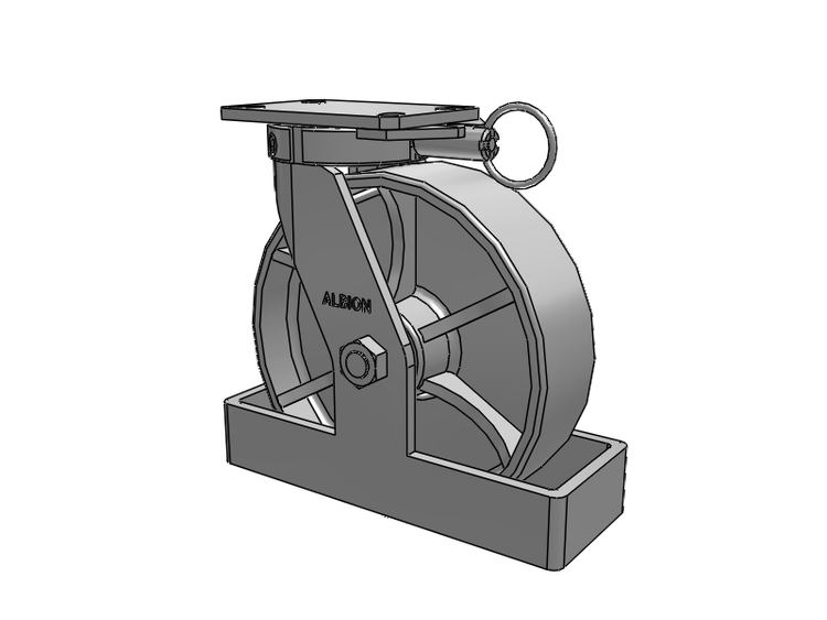 310 Series Top Plate Swivel Caster with 10 x 3 Grey Enamel CA - Cast Iron Wheel