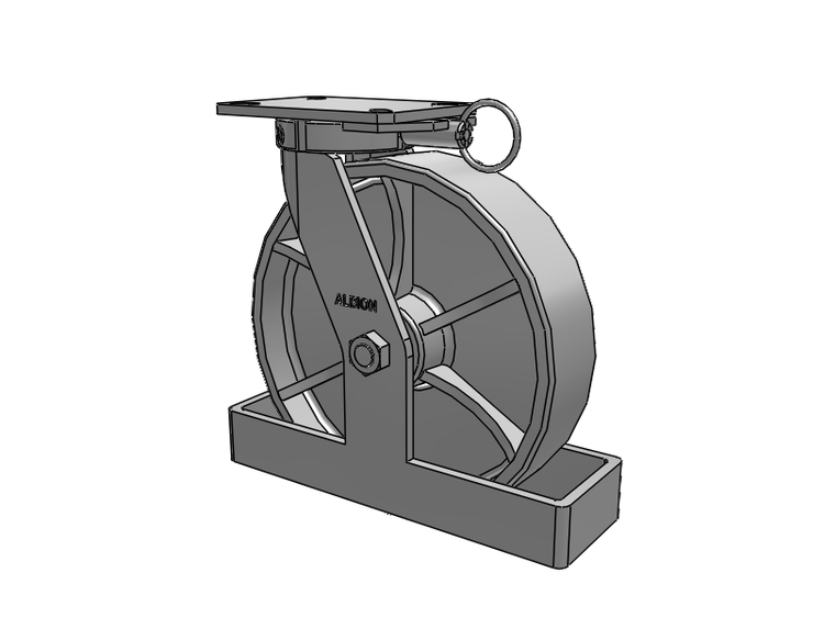Roulette pivotante à plaque supérieure de la série 310 avec roue en fonte émaillée grise 12 x 3 CA