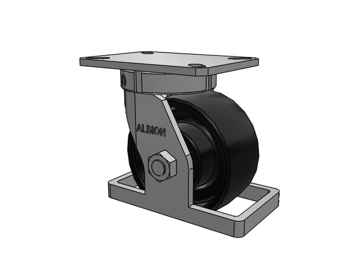 310 Series Top Plate Swivel Caster with 6 x 3 Black Paint FR - Ductile Iron Crowned Tread Wheel