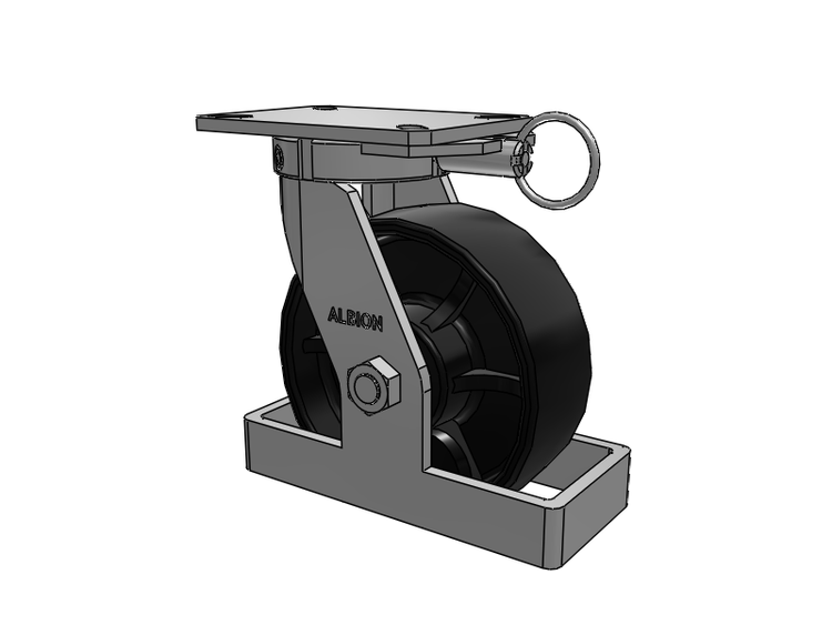 310 Series Top Plate Swivel Caster with 8 x 3 Black Paint FR - Ductile Iron Crowned Tread Wheel