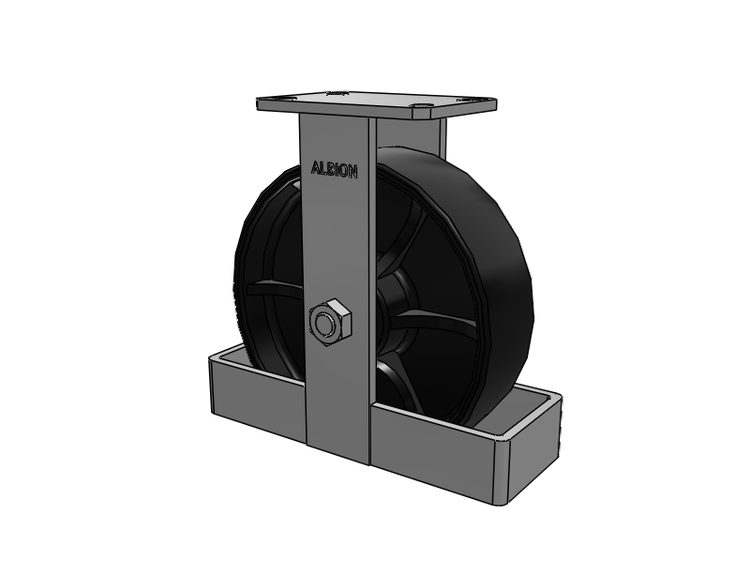 Roulette rigide à plaque supérieure de la série 310 avec roue 10 x 3 peinte en noir FR - Roue à bande de roulement bombée en fonte ductile
