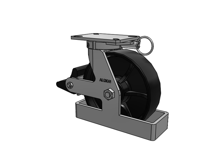 310 Series Top Plate Swivel Caster with 10 x 3 Black Paint FR - Ductile Iron Crowned Tread Wheel and Poly Lock Integrated Brake