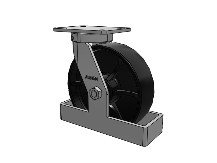 Roulette pivotante à plaque supérieure de la série 310, avec roue 10 x 3 peinte en noir FR - Roue à bande de roulement bombée en fonte ductile