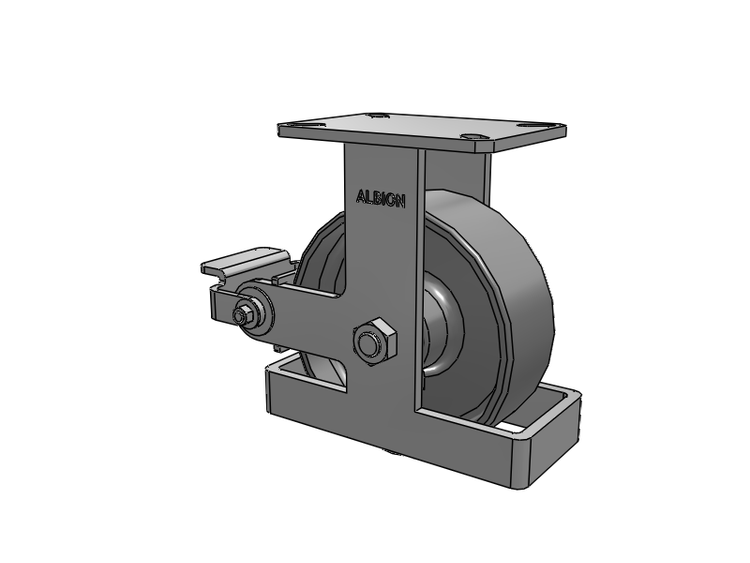 Roulette rigide à plaque supérieure de la série 310, avec émail transparent 8 x 3 FS – Roue en acier forgé et frein à came en polyuréthane