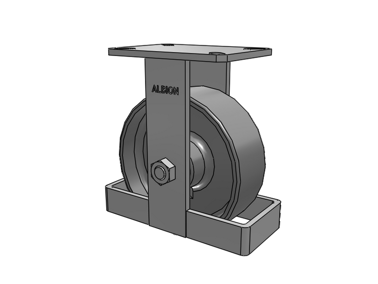 310 Series Top Plate Rigid Caster with 8 x 3 Clear Coat Enamel FS - Drop-Forged Steel Wheel