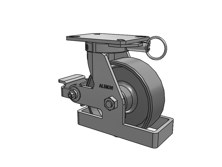 310 Series Top Plate Swivel Caster with 8 x 3 Clear Coat Enamel FS - Drop-Forged Steel Wheel and Poly Cam Brake
