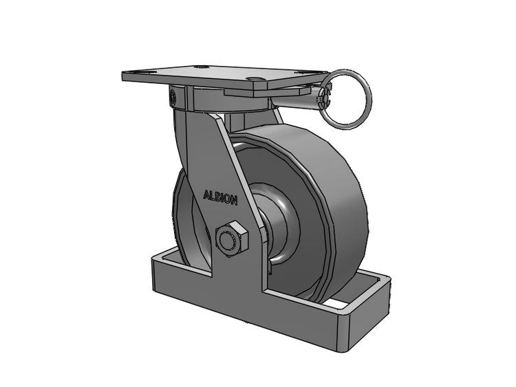 310 Series Top Plate Swivel Caster with 8 x 3 Clear Coat Enamel FS - Drop-Forged Steel Wheel