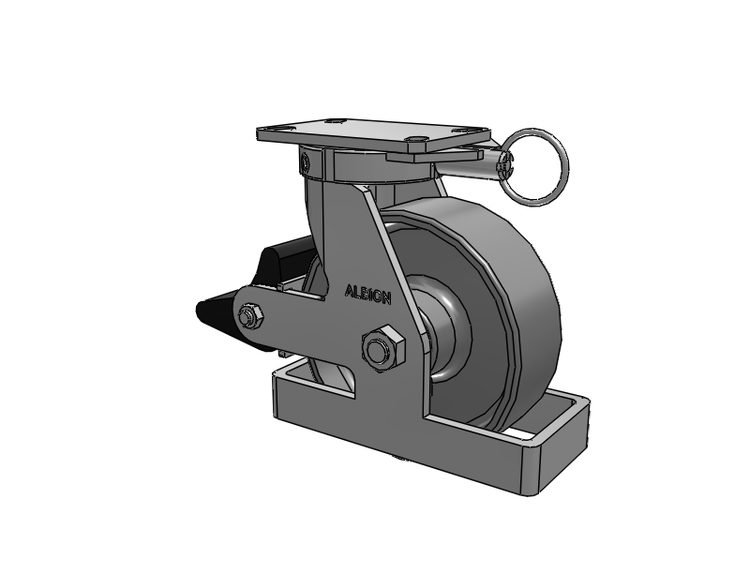 310 Series Top Plate Swivel Caster with 8 x 3 Clear Coat Enamel FS - Drop-Forged Steel Wheel and Poly Lock Integrated Brake