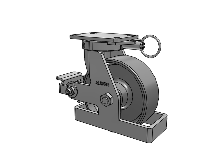 310 Series Top Plate Swivel Caster with 8 x 3 Clear Coat Enamel FS - Drop-Forged Steel Wheel and Poly Cam Brake