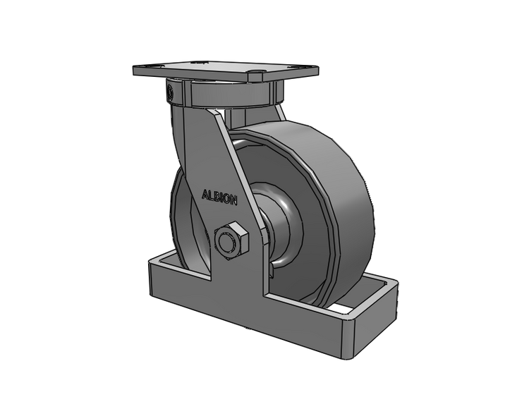 310 Series Top Plate Swivel Caster with 8 x 3 Clear Coat Enamel FS - Drop-Forged Steel Wheel