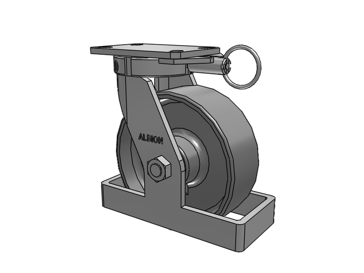 310 Series Top Plate Swivel Caster with 8 x 3 Clear Coat Enamel FS - Drop-Forged Steel Wheel
