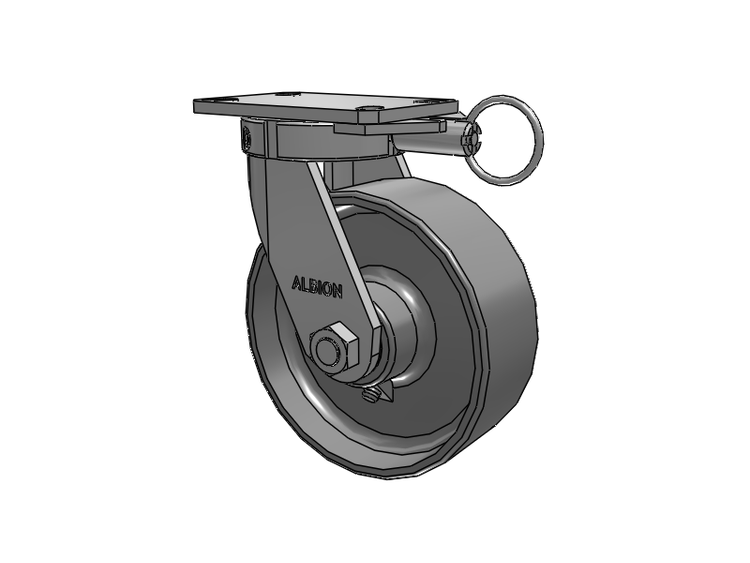 310 Series Top Plate Swivel Caster with 8 x 3 Clear Coat Enamel FS - Drop-Forged Steel Wheel