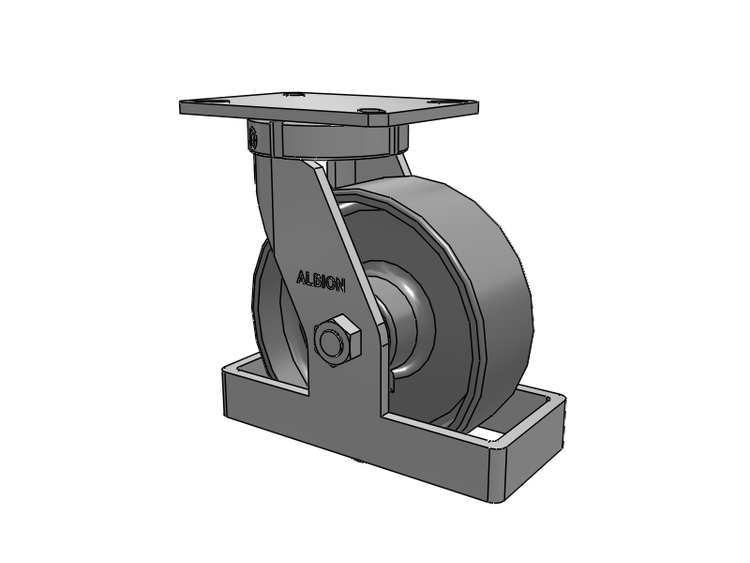 310 Series Top Plate Swivel Caster with 8 x 3 Clear Coat Enamel FS - Drop-Forged Steel Wheel