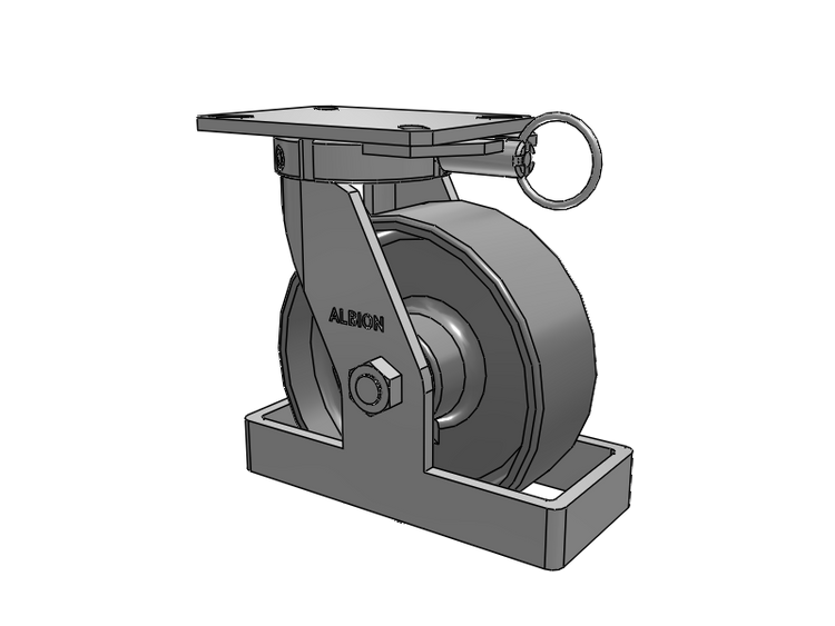 310 Series Top Plate Swivel Caster with 8 x 3 Clear Coat Enamel FS - Drop-Forged Steel Wheel