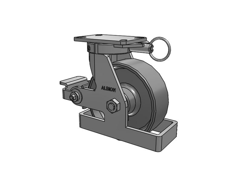 310 Series Top Plate Swivel Caster with 8 x 3 Clear Coat Enamel FS - Drop-Forged Steel Wheel and Poly Cam Brake